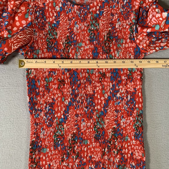 Never Fully Dressed Scarlett Red Cheetah Print Smocked Dress Size 6 - Picture 6 of 8